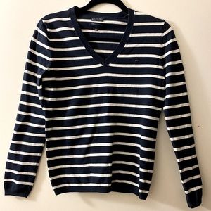 Navy blue stripped sweater (Tommy Hilfiger) M